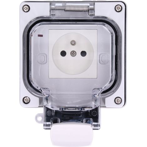 Wetterfeste Außensteckdose IP66, Aufputz-Wanddose, französischer Standard 250V 16A, wetterfeste Stromversorgung für Garten und Terrasse. (1/5)