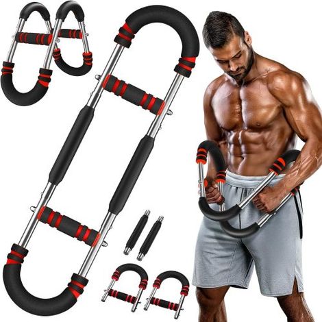 Entrenador de brazos Twister (30-50 kg/70-110 lb) Dispositivo de entrenamiento de pecho ajustable y portátil con 3 niveles de resistencia, equipo de fitness para ejercicios de la parte superior del cu (1/5)