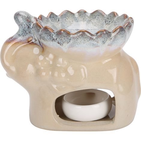 Ätherischer Öldiffusor aus weißer Keramik mit Kerzenbrenner – Dekoration und Aromatherapie (1/5)