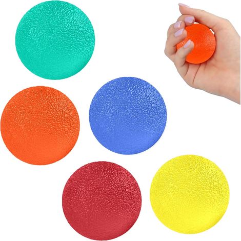 5 pièces Balle Reeducation Main Balle Anti-Stress pour Exercices à la Main (1/5)