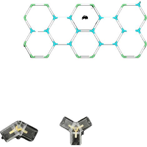 Lámpara LED hexagonal, iluminación brillante, fácil instalación, 8 hexágonos, luz blanca fría, CA 100-265 V. (1/2)