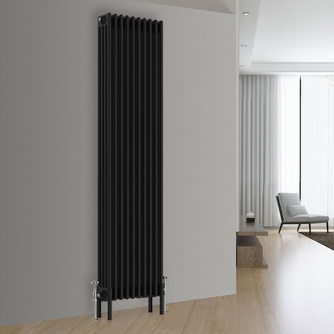 Traditional Vintage Cast Iron Style Radiator Black 4 Column 1800x470mm
