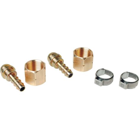 Kit de 2 racores para manguera de 6,3m con tuerca 3/8 izquierda + 2 abrazaderas GUILBERT- 963R