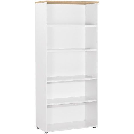 Bibliotheque haute Practica H 200 x L 90 x P 45 cm - Top chêne clair - Maxiburo (1/2)