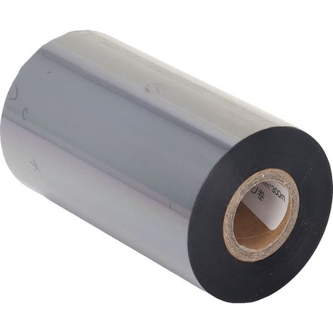 Schwarzes Thermotransferband, antistatisch, harzverstärkt, selbstklebend, zum Drucken von Etiketten und Barcodes (1/5)