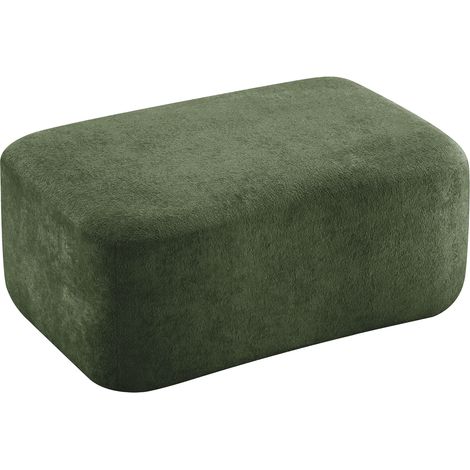 ELVMI Divano Angolare Modulare con Pouf Collegabile, Seduta Profonda e Braccioli Ergonomici in Velluto Verde (1/5)