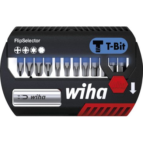 Wiha Juego de bits FlipSelector, bits en T de 25 mm en surtido, de 13 unid. de 1/4" C6,3 (41826) (1/3)