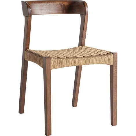Lot de 2 chaises coloniales en chêne et fibre - bois brun et fibre naturelle (1/5)