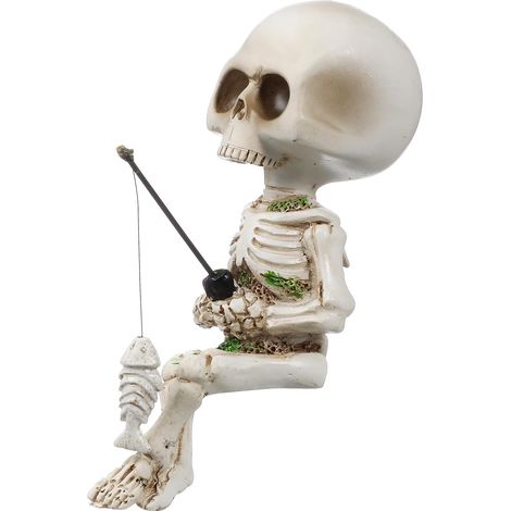 Aquarium Dekoration Skelett Schädel Fisch Reptil Angeln Dekoration Schädel Harz Skelett Statue Skulpturen Halloween Dekoration