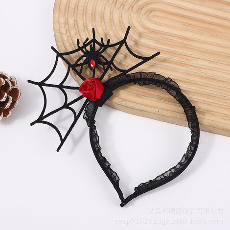 Nœud papillon rouge en toile d'araignée pour Halloween, déguisement, serre-tête araignée (1/5)