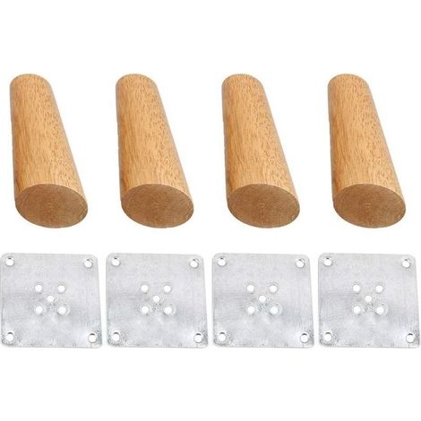 Sofa legs solid wood table legs cabinet legs 4pcs55415 points round eucalyptus wood feet oblique mouth (1/5)