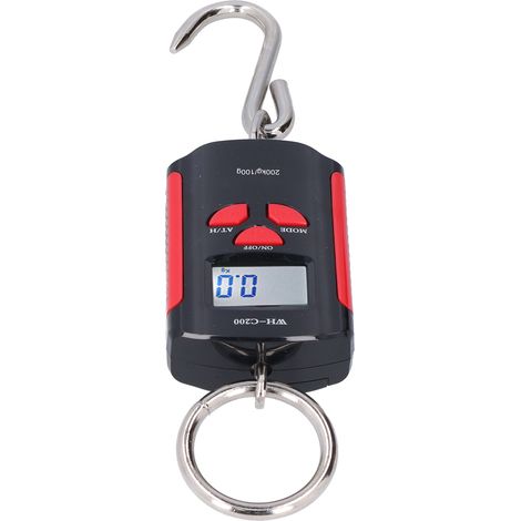 Kranwaage 200 kg, Schwerlast-Hängegewichtshaken, Steelyard, tragbar, elektronisch, HD-Hintergrundbeleuchtung (rot/schwarz) (1/5)