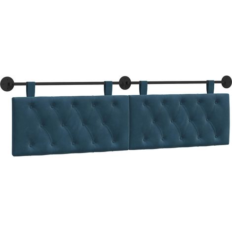 Maison Exclusive - Hängendes Kopfteil Mit LED Licht Blau Samt