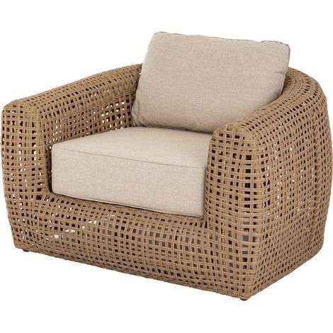 Bloom Collection Outdoor Large Lounge Chair - Metal - L108 x W116 x H72 cm - Brown