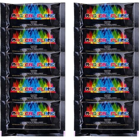 Lot de 10 sachets de feu colorés pour feu de camp, feu de joie et feu de plein air, multicolores (1/5)