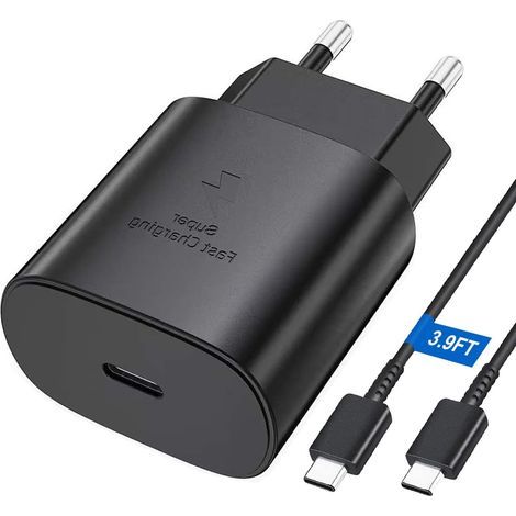 Schnellladegerät für Mobiltelefone, Schnellladekabel, Netzteil (schwarz, europäische Version) (1/5)