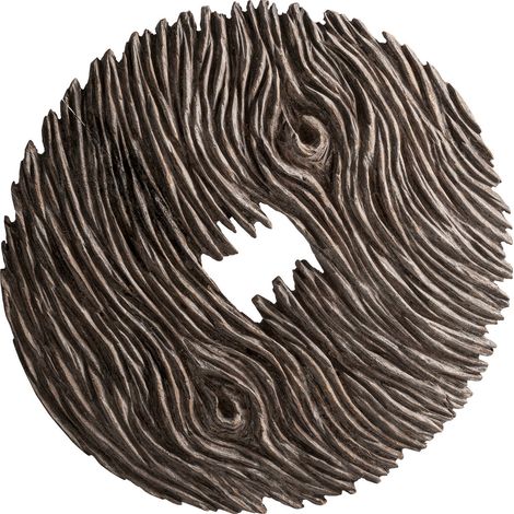 Décoration murale ronde en bois suar - brun (1/2)
