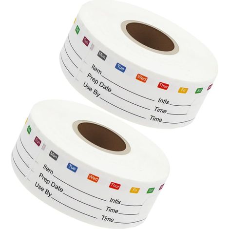 CCYKXA2 Rouleaux Autocollants Alimentaires Amovibles pour Congélateur Étiquettes de Date pour Contenants de Stockage Alimentaire de Étiquettes Faciles