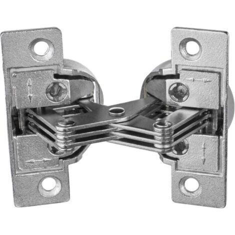 Bisagra para muebles atornillable - Bisagra GS 45 para ángulo de inglete de 45°, ángulo de apertura de 135°, acero niquelado, 1 pieza - Bisagra Rabadengyank-Crezuo