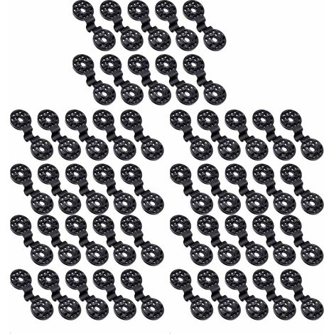 50 clips ronds en plastique pour toile d'ombrage, clips de fixation pour filet d'ombrage de jardin, filet anti-oiseaux. (1/5)