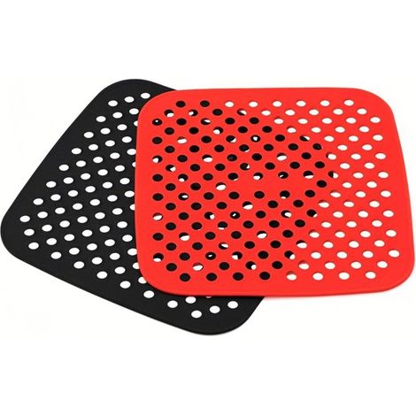 Confezione da 2 rivestimenti in silicone da 8,5 pollici per friggitrice ad aria - Riutilizzabili, antiaderenti, resistenti al calore - Accessori per friggitrice ad aria - Set di 2 teglie quadrate in s (1/4)
