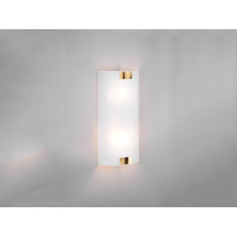 Flache LED Wandleuchte mit Glas Lampenschirm Weiß & Gold, Höhe 40cm (1/5)