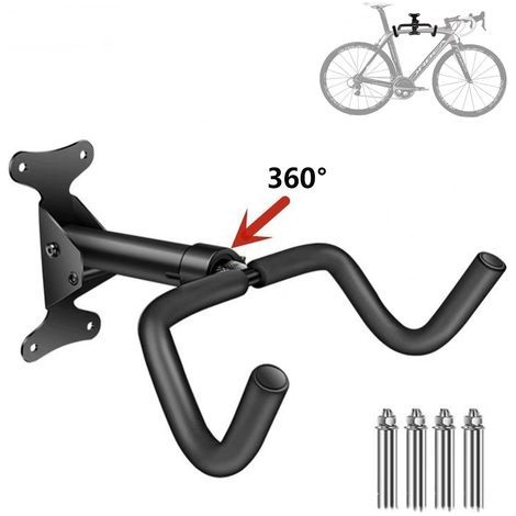 Schwenkbarer, wandmontierter Fahrradständer für die Garage, platzsparender vertikaler Mountainbike-Ständer, Mountainbike-Träger, Wandfahrradhaken, gepolsterter vertikaler Fahrradaufbewahrungsständer ( (1/5)