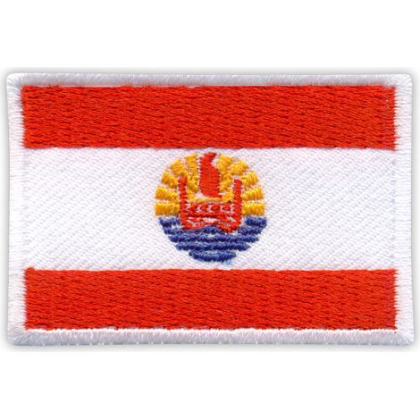 Aufnäher mit der Flagge Französisch-Polynesiens – selbstklebende Rückseite – gestickter Aufnäher/Abzeichen/Emblem