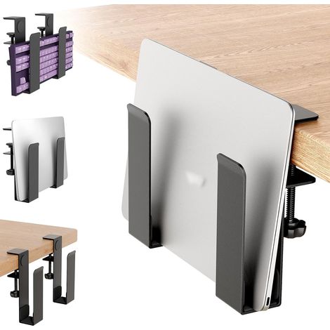 Étagère Latérale à Pince pour Bureau - pour Appareils Jusqu’à 38mm Sans perçage - Rangement Organisateur en Acier Inoxydable pour Ordinateurs Portable, Tablettes, Claviers - bureaux et maisons (1/4)