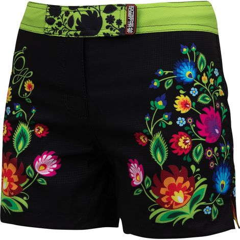 Damen-Sportshorts im Folk-Stil, Größe S, schwarz