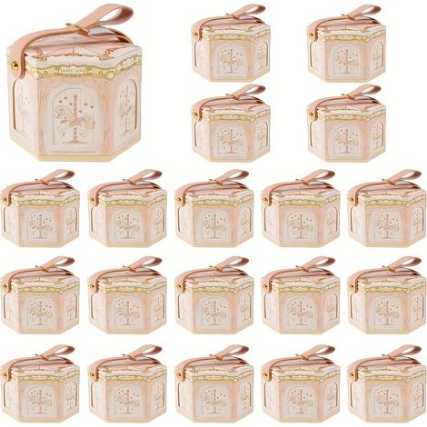 Boîtes-cadeaux en papier à thème carrousel - Lot de 20 avec poignées, pour bonbons, chocolats - Mariage, Baby-shower, Anniversaire, Noël, Pâques, Hano (1/5)