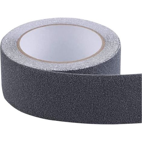 Bande Antidérapante adhésive, Forte Adhésif, Ruban Autocollant Anti-dérapante, pour Intérieur et Extérieur, pour la Sécurité au Travail et la Maison. Bande Sécurité, 5 cm x 5 m,Noir (1/4)