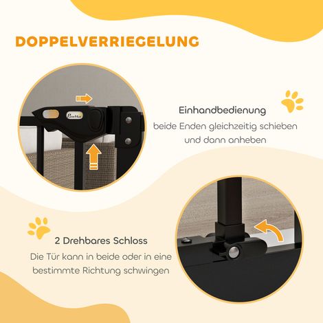 Barrière de protection pour chien, barrière animale en métal et plastique, noir, 74-87 cm (1/4)