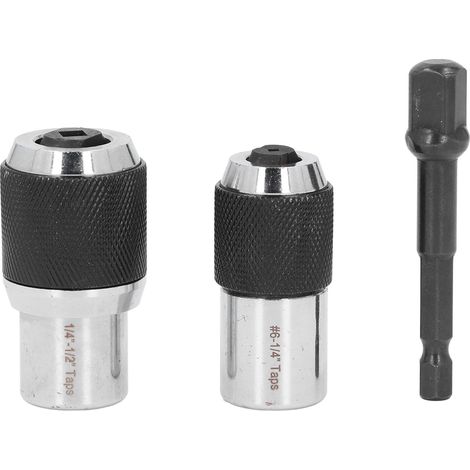 Juego de extractores de machos de roscar ajustables con adaptador de 3/8 de pulgada para tornillos y mandriles.