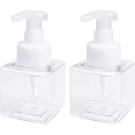 2 pièces Distributeurs de Savon moussant Flacon Pompe Vide moussant de 250 ML Pompe Bouteilles vides pour Le Savon à Main de Cuisine ou de Salle de Bain Nettoyant pour Le Visage Nettoyant (1/5)