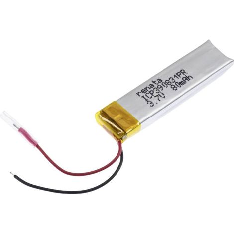 Renata ICP390831PR Pile rechargeable spéciale prismatique avec câble LiPo 3.7 V 85 mAh 1 pc(s)