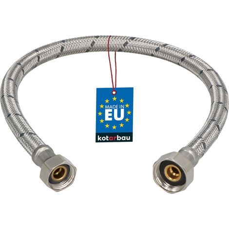 KOTARBAU® Flexible Robinet 1/2"x3/8" - Tuyau Robinet 50cm - Acier Inoxydable - Rallonge Robinet Cuisine Flexible - Tuyau Robinet Cuisine Flexible - Tuyau Flexible Plomberie - Argent (1/4)