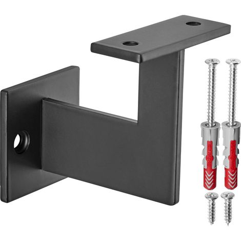 SOTECH Handlaufhalter PULSE 90° Stahl schwarz pulverbeschichtet 63 x 81 x 78 mm Geländerhalter flach Halter für Treppengeländer, 1er Set