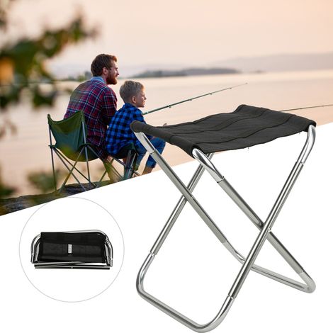 Tabouret de pêche pliant en alliage aluminium aviation 7075, tissu polyester Oxford 600D résistant, couleur gun, portable pour extérieur