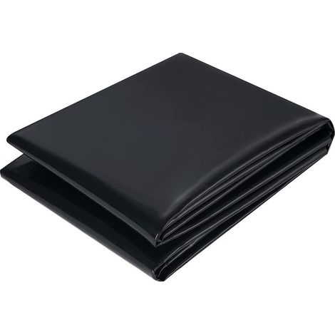 Bâche pour Étang en PVC, Robuste Bâche de Bassin 2M X 2M, Flexible Doublure Préformée Noires pour Bassins à Poissons de Jardin, Fontaines, Jardins d'eau et Cascades (1/5)
