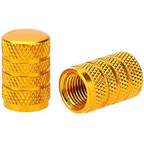Bouchon de valve de pneu en alliage, pour vélo, moto et voiture avec valve Schrader, lot de 2, doré (1/5)