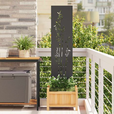 Teenpull – Garten Sichtschutz-Leinwand Floral Schwarz 32 x 140 cm (1/5)