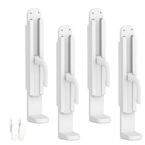 BUNTHAUS Range Chaussures Gain de Place, Porte Chaussures Mural Etagere Chaussure Range Chaussures, Rangement Chaussures Suspendu avec Crochets Réglables Blanc 4Pièces pour 4 Paires de Chaussures (1/5)