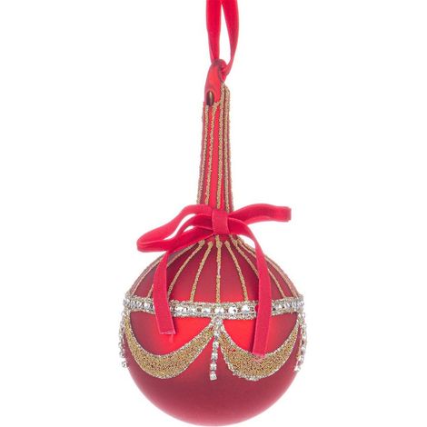 Palline natalizie per albero di natale in vetro colore rosso da 8 cm per decorazioni 4 pezzi