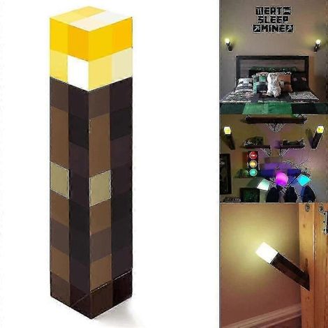 Veilleuse LED, design en blocs de construction, thème jeux vidéo, alimentée par USB, pour la chambre, la table de chevet, le salon et une ambiance chaleureuse.-AquaForge (1/5)