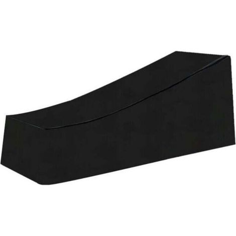 Housse Pour Chaise Longue - Tissu Oxford 210D Avec Sous-Couche PVC - Imperméable Et Coupe-Vent - Dimensions 210x75x40/80 Cm - Noir - 1 Pièce (1/4)