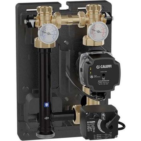 Gruppo di regolazione motorizzato (230V) per impianti di riscaldamento, DN 25. Caleffi 167652HE1 Nero