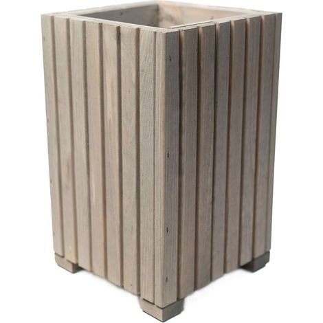 Jardinière Bois Bogateco 40x25x25 cm Imprégné Gris (1/5)