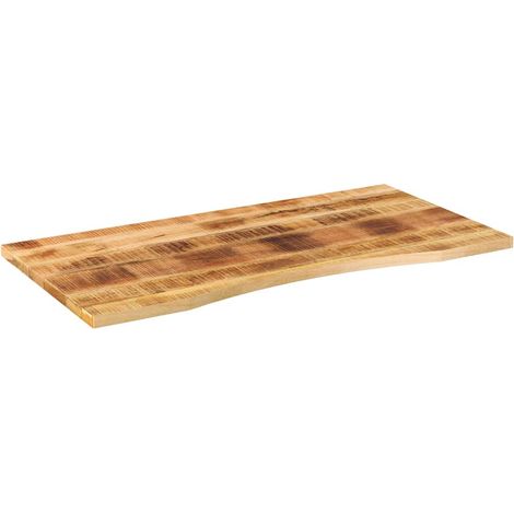 Dessus de bureau  Dessus de table  Plateau de table avec courbe 120x50x2,5 cm manguier massif brut