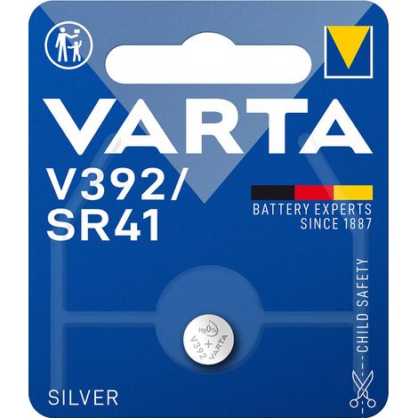 Micro Pile Bouton Varta Silver Sr41 - V392 1,55v (EMBALLAGE 1 Unit)  Ø7,9x3,6mm (1/2)